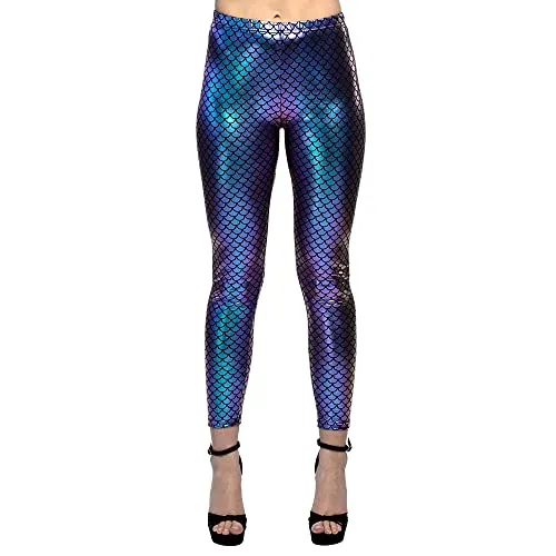 Boland 51030 - Leggings Meerjungfrau, Schuppenmuster, stretch, L XL