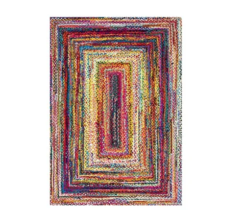 Tammara Handgeflochtener Teppich, 183 x 122 cm, mehrfarbig Wohnzimmerteppich