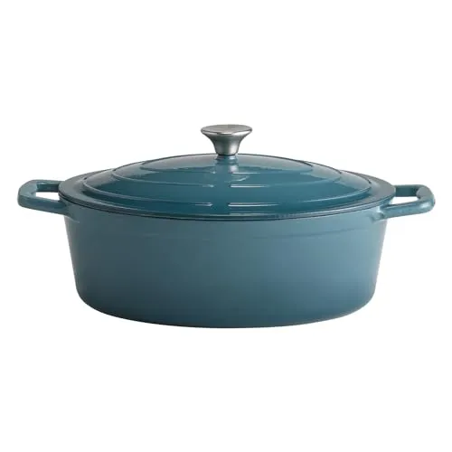 APS 5 STARS Gietijzeren Braadslede met Deksel - 33 x 25 cm - Gietijzeren braadslede met uitstekende warmteverdeling, ideaal voor oven en inductie. Perfect voor mals vlees en energiezuinig koken, met handige dekselhouder.