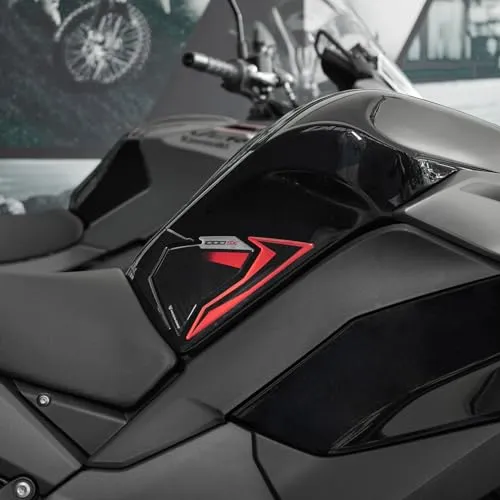 Resin Bike Aufkleber Kompatibel Mit Kawasaki Ninja 1000 SX 2024 Rot. Motorrad Seitenschutzgitter Tank-Schutzfolie vor Stößen und Kratzern. Aufklebersatz 3D-Harzklebstoff - Stickers Made in Italy