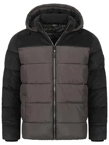Indicode Herren INLockly Steppjacke mit Kapuze - Winterjacke für Männer - Funktionsjacke mit hochschließendem Kragen für optimalen Kälteschutz und praktischen Seitentaschen für Alltagselemente - ideal für Freizeit und Outdoor-Aktivitäten.