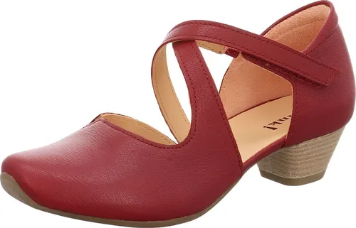 Think! Aida Pumps in Rot – 37,5 EU - Elegante Aida Pumps in Rot für Business-Looks, aus hochwertigem Nappa-Leder, mit komfortablem Blockabsatz und atmungsaktivem Innenmaterial für angenehmen Tragekomfort.