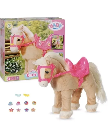 BABY born My Cute Horse, interaktives Puppenpferd - Elektronische Haustiere: Das interaktive BABY born Pferd mit Lauf- und Soundfunktion begeistert Kinder ab 3 Jahren mit weichem Fell, Sattel und dekorierbarem Zubehör.