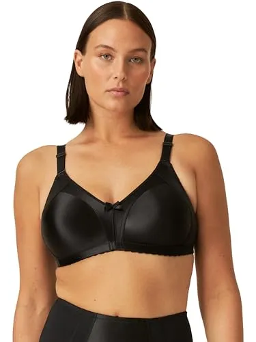 Naturana Heritage Minimizer Soft Bra Schwarz D 85 Damen - Funktionsunterwäsche mit optischem Minimizer-Effekt, der die Büste um eine ganze Körbchengröße verkleinert. Weiche Passform und elegantes Satin-Finish für optimalen Komfort im Alltag.