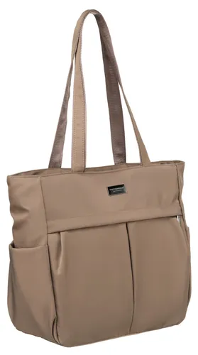Peterson Faraba Handtasche für Frauen - Beige, One Size - Stylische Handtasche aus hochwertigem Nylon mit geräumigem Hauptfach, ideal für A4-Dokumente. Praktische Außentaschen und elegantes Design machen sie zum perfekten Begleiter für jeden Tag.