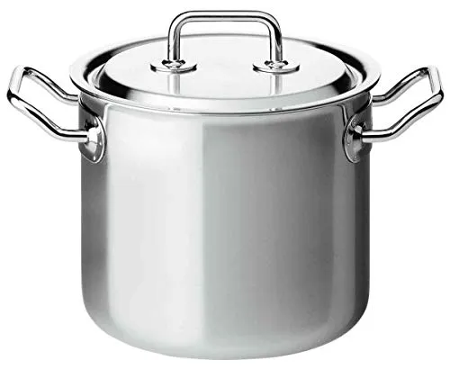 Spring 0415580622 Brigade Premium Fleisch- und Gemüsetopf aus Edelstahl - Hochwertiger 5-Lagen-Topf für optimale Wärmeleitung, geeignet für alle Herdarten. Praktische Innenskalierung und ergonomische Griffe für komfortables Kochen.