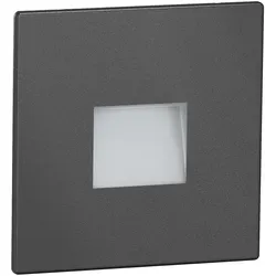 ledscom.de LED Treppenlicht/Wandeinbauleuchte FOW für innen und außen, Downlight, eckig, anthrazit, 85 x 85mm, kaltweiß