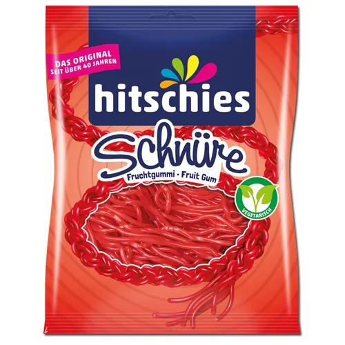  Hitschies Erdbeere Schnüre, Fruchtgummi, 125g Beutel 10,64€/1kg