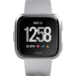 Fitbit Versa 34 mm Aluminium Silber - Smartwatch mit Silikonarmband Grau - Smartwatch mit superleichtem Design, ideal für den täglichen Gebrauch und optimalen Tragekomfort rund um die Uhr.