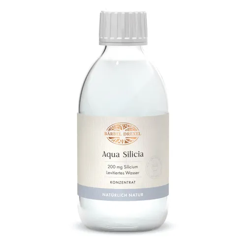 Bärbel Drexel Aqua Silicia - Funktionaler Saft mit kolloidalem Silicium in belebtem Wasser, unterstützt Haut, Haare und Gelenke, fördert Feuchtigkeit und mindert Falten.