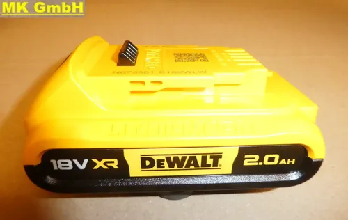 DeWalt DCB 183 Akkupack - 18 V 2,0 Ah XR Li-Ion Akku, mit praktischer Ladestandanzeige für effizientes Arbeiten