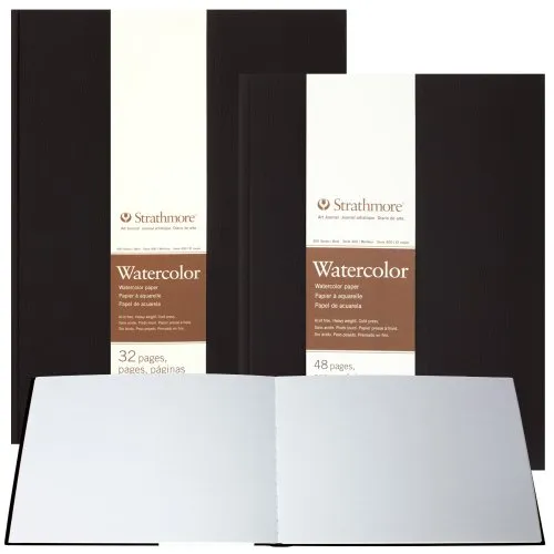 Strathmore 400 Series Watercolour Art Journal 5.5x8.5in - Aquarellpapier Journal mit 300 g/m², ideal für Aquarell, Gouache und Acryl. 48 Seiten säurefreies Papier, perfekt für kreative Nasstechniken.