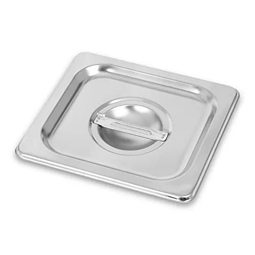 vertes GN Deckel 1/6 Gastro Norm Gastronorm (Edelstahl, Hygienisch, Rostfrei, Kratzfest, Temperaturbeständig von -40° bis +300°C, mit Griff, für Bain Marie und Vielseitigen Einsatz in Gastronomie)