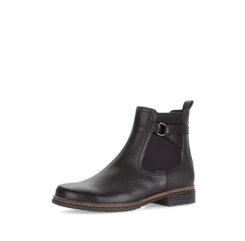 Gabor Damen Chelsea Boots - Best Fitting Schlupfstiefel in Night (Ra.Cognac) - Wanderschuhe mit flachem Absatz und optimalem Tragekomfort, ideal für den Übergang. Hochwertiges Lack-Obermaterial und praktische Reißverschlussöffnung.