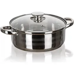 BANQUET Edelstahl-Kasserolle LIVING 5,2 l – Hochwertiger Kochtopf - Großer Stieltopf aus Edelstahl, ideal für Gas, Elektro und Induktion. Mit 5,2 l Fassungsvermögen und spülmaschinengeeignetem Design. Perfekt für Suppen und große Mahlzeiten, langlebig und vielseitig einsetzbar.