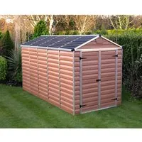 Palram - Canopia Kunststoff Gerätehaus Skylight 612 | bernstein - Gartenhaus mit robusten Kunststoffpaneelen und Aluminiumrahmen. Skylight-Dachpaneele für Tageslicht und optimale Belüftung. Ideal für die sichere Aufbewahrung von Gartenmöbeln und Geräten.