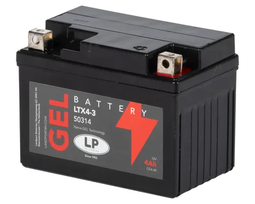 Landport LTX4-3 Gel Motorradbatterie - Batterien für Mini- & Pocketbikes, 4Ah Gelbatterie, wartungsfrei und zuverlässig für optimale Startleistung bei jedem Wetter.