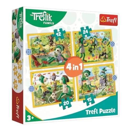 Trefl, Puzzle, Zusammen Spielen, Familie Treflik, von 12 bis 24 Teilen, 4 Sets, für Kinder ab 3 Jahren