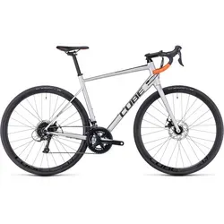 Cube Attain Pro - Silber und Orange - 58cm | 28 Zoll - Fahrräder mit sportlichem Design, ideal für schnelle Fahrten und hohe Stabilität auf der Straße.