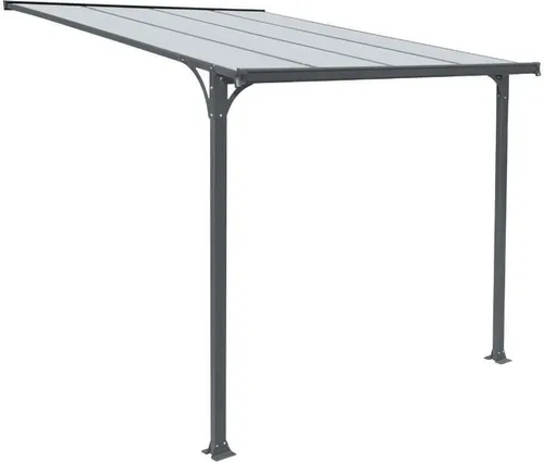 HOME DELUXE Vordach Haustür CUBIS - Größe: Large 291 x 150 x 258 cm, robustes Aluminiumgestell mit bruchfesten Polycarbonat-Platten für optimalen Wetterschutz