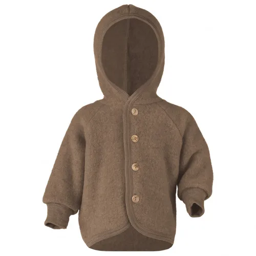 ENGEL Baby Jacke mit Kapuze Wollfleece, 62-68, walnuss Melange - Jacken & Mäntel für Baby-Jungen, aus 100 % Merinowolle, mulesing-frei und schadstofffrei, perfekt für empfindliche Babyhaut.