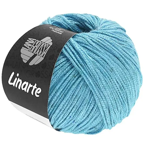 LANA GROSSA Linarte | Moderner Baumwoll/Leinen-Klassiker | Handstrickgarn aus 40% Microfaser (Viscose), 30% Baumwolle, 20% Leinen & 10% Polyamid | 50g Wolle zum Stricken & Häkeln | 125m Garn FB90