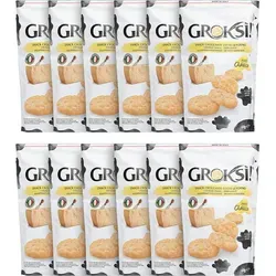 GROKSi! Käse-Snack aus Italien - Kohlenhydratarme Käse-Cracker (Classico, 12x 60 g) - Crackers, 100% italienischer Hartkäse, glutenfrei und vegetarisch, ideal für Low Carb Diäten und als proteinreicher Snack für unterwegs.