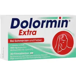 DOLORMIN extra Filmtabletten – 30 Stück - Praktische Filmtabletten zur symptomatischen Linderung von leichten bis mäßig starken Schmerzen. Ideal für unterwegs und einfach zu dosieren.