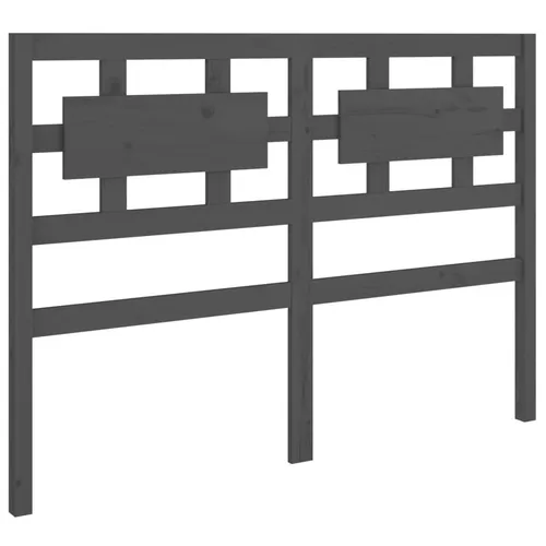 vidaXL Kopfteil Grau 125,5x4x100 cm aus Kiefernholz - Klassisches Bett-Headboard aus massivem Kiefernholz, bietet rustikalen Charme und eine komfortable Rückenstütze für entspanntes Lesen im Bett.