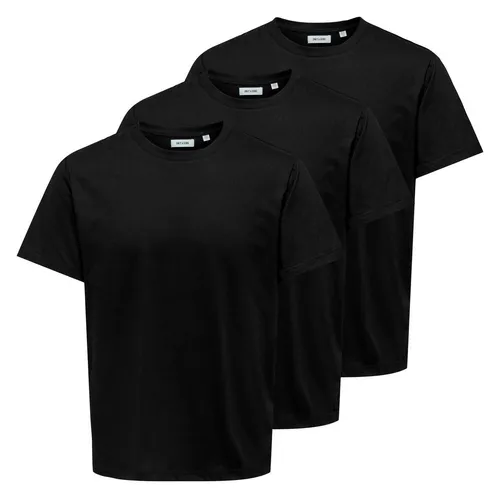 ONLY & SONS Rundhalsshirt ONSJEFF REG SS TEE 3-PACK OTL - Vielseitiges Rundhalsshirt im 3er-Pack von ONLY & SONS. Die atmungsaktive Baumwollmischung sorgt für ein angenehmes Tragegefühl. Ideal für lässige oder schicke Outfits – kombiniere nach Lust und Laune!
