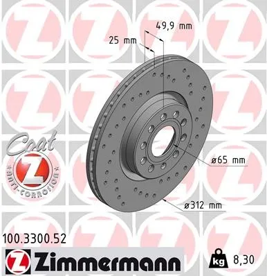 Zimmermann Bremsscheibe SPORT Z 100.3300.52 - Bremsscheiben für sportliche Fahrzeuge, bieten hervorragende Bremsleistung und optimale Wärmeableitung für sicheres Fahren.