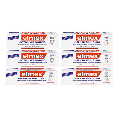 Elmex Intensivreinigung glatt und weiß Anti Plaque 50ml 6er Pack