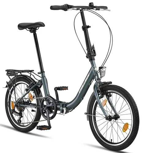 Chillaxx Bike URBAN (Dunkelgrün) - Klapprad mit 6-Gang Shimano Kettenschaltung, ideal für Pendler und Reisen, leicht und faltbar