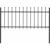 vidaXL Gartenzaun mit Speerspitzen 1,7 x 0,8 m Schwarz - Gartenzäune aus pulverbeschichtetem Stahl, stabil und pflegeleicht mit Speerspitzen für erhöhte Sicherheit. Ideal für die Abgrenzung von Grundstücken.