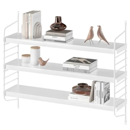 skølm Wandregal Metall Mimir - Modulares Hängeregal mit 3 verstellbaren Regalböden - Schweberegal aus robustem Stahl mit minimalistischer Epoxid-Pulverbeschichtung, ideal für flexible Nutzung in jedem Raum.