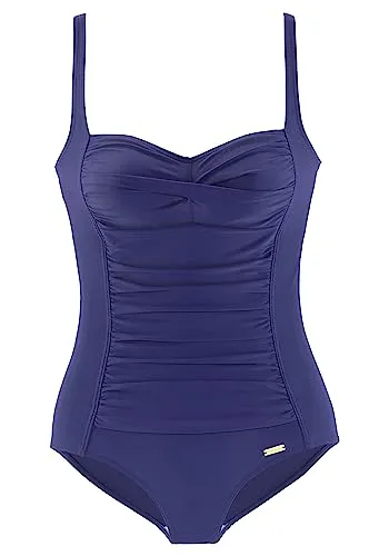 Badeanzug LASCANA "Saphir" Damen Gr. 38 Cup E blau - Bademode mit formendem Shaping-Effekt und raffinierten Details für eine perfekte Silhouette. Verstellbare Träger und integrierte Softcups sorgen für optimalen Tragekomfort.