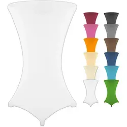 Gräfenstayn Stehtischhusse Stretchbezug Stehtisch Hussen, Elegante Stehtischhusse für Bistrotische weiß 80 cm x 120 cm
