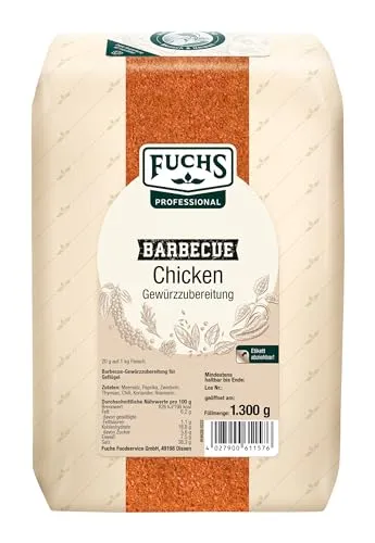 Fuchs Professional - BBQ Chicken Gewürzzubereitung | Gewürzmischung für Chicken Wings, Hähnchenkeulen | Profi-Qualität für Großverbraucher und Gastronomie | 1,3 kg im großen Beutel