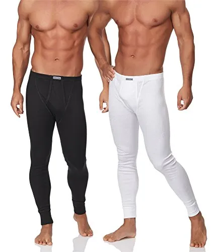Timone Herren 2er Pack Lange Unterhose TISS001 - Komfort und Atmungsaktivität - Unterteile für Herren; Set aus 2 knöchellangen Unterhosen aus 100% atmungsaktiver Baumwolle, mit elastischem Bund und flachen Nähten für maximalen Tragekomfort.
