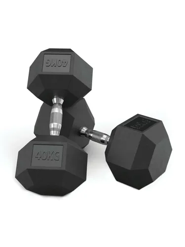 ATLETICA Hexagon Hantel Set | 40 kg - 50 kg | PVC Bezug - Kurzhanteln für Fitnessstudio & Training, mit rutschfestem PVC Bezug für sicheren Halt und vielseitige Gewichtsmöglichkeiten von 40 kg bis 50 kg.