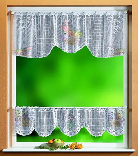 Gardinenbox Scheibengardine, Stangendurchzug (2 St), transparent, Scheibengardinen Set 2 Teilig 33500