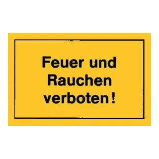 Verbotsschilder Feuer und Rauchen verbot gelb