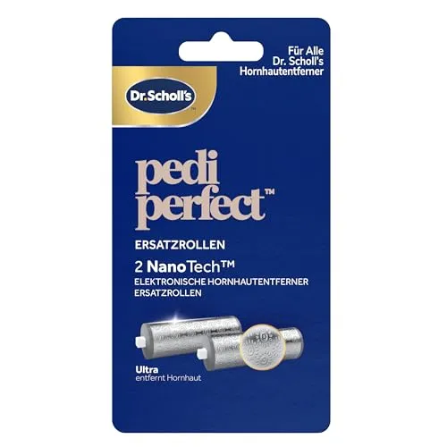Dr. Scholl’s NanoTech-Ersatzrollenköpfe für Pedi Perfect Pro Elektronische Fußfeile – Gemischte Packung, 2x Ultra Grob für Harte Haut, und Polieren, für Anwendung auf nassen & trockenen Füßen