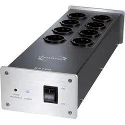 Dynavox 207411 Kaltgeräte-Steckdosenleiste Silber - Steckdosen & Zubehör - HiFi-Steckdosenleiste mit verbessertem Ein/Aus-Schalter, die unerwünschte Netzstörungen filtert und den Hörgenuss optimiert.
