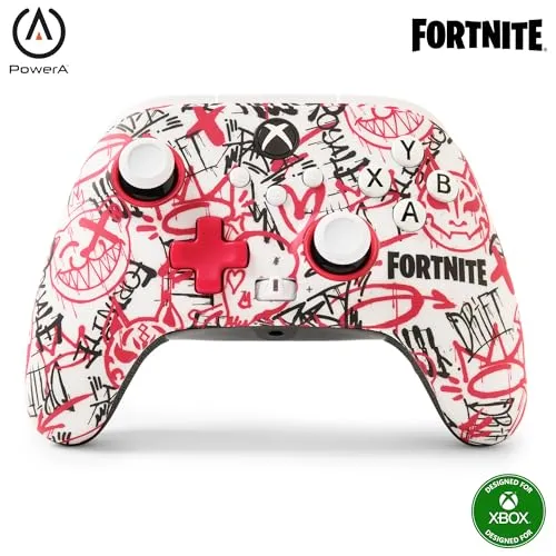 Kabelloser PowerA-Controller für Xbox Series X S Fortnite SE - Profi-Level Gaming mit programmierbaren Tasten und 30 Stunden Akkulaufzeit, inklusive virtuellem Bonus und beeindruckendem Spielgefühl