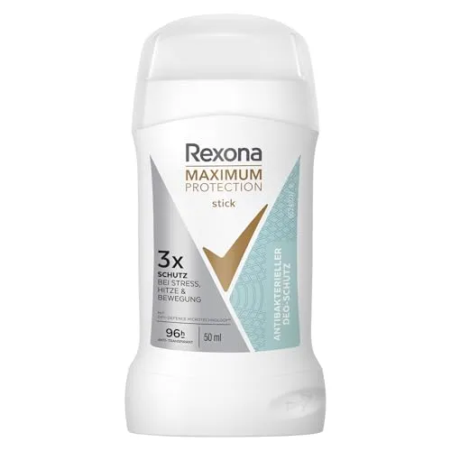 Rexona Maximum Protection Anti-Transpirant Stick 50 ml - Rexona Maximum Protection Deo Stick bietet bis zu 96 Stunden zuverlässigen Schutz vor Schweiß und Körpergeruch. Die innovative Formel sorgt für langanhaltende Frische und ist sanft zur Haut, ideal für aktive Tage.