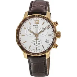 Tissot Quickster Chronograph Herrenuhr T0954173603700 - Eleganter Chronograph mit Tachymeter, hochwertigem braunen Lederarmband in Kroko-Optik und ausdrucksstarkem Design – perfekt für stilbewusste Herren.