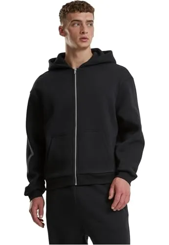 Urban Classics Herren Tb7284-fluffy Zip Hoody Sweatshirt, Schwarz, 5XL EU - Kapuzenpullover für Herren mit modernem Oversize Fit und weichem Tragegefühl. Ideal für lässige Styles und Komfort, ausgestattet mit praktischer Kängurutasche und durchgehendem Reißverschluss.