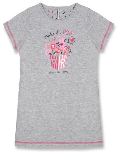 Mädchen Schlafanzug Sleepshirt Nachthemd COMTESSA Kurzarm Baumwolle grau Gr.140