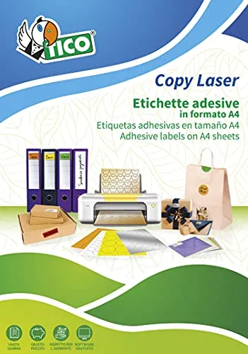 etichette adesive Copy Laser Tico-Ang. arrotondati - 190 x 61 mm (conf. 400 etichette)